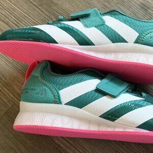 Adidas Adipower Weightlifting 3 Shoes Teal /White /Pink Men 10.5 Women 11.5 New